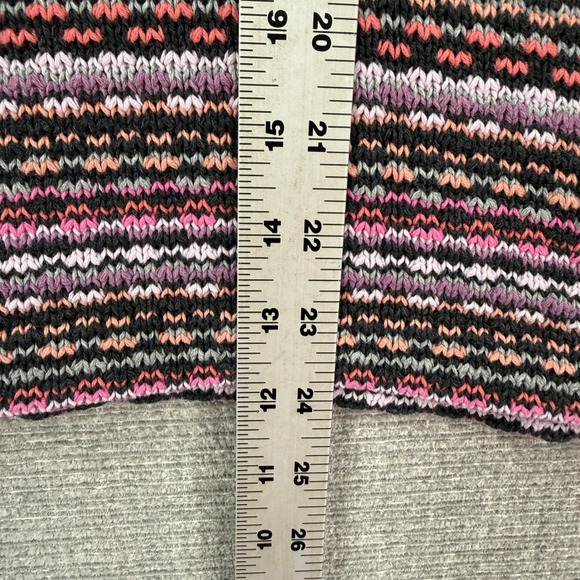 Womens Multicolored Striped Turtleneck Cowl Sweater Long Texture Knit Sz S - Picture 7 of 10